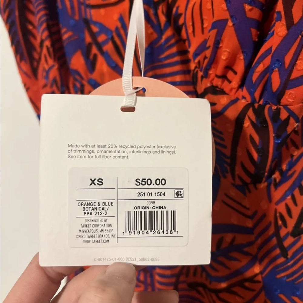 NWT ALEXIS for Target - Size XS - Tropical Leaf Tie Strap Asymmetrical Hem Dress - Picture 5 of 11